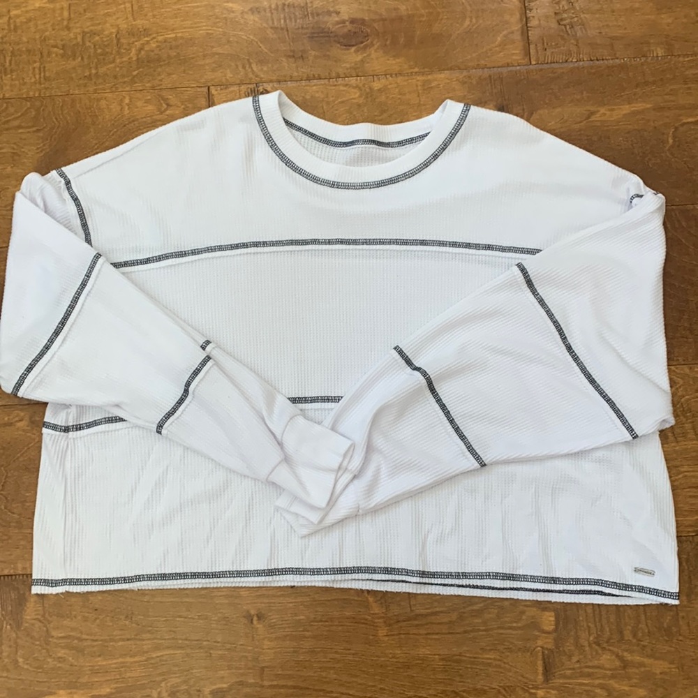 Brand New!! Hollister white and black sweater